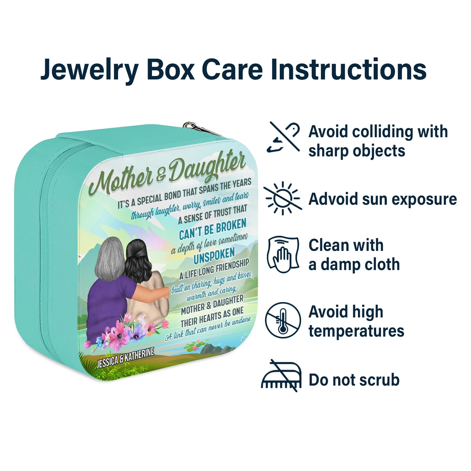 Mother & Daughter It's A Special Bond That Spans The Years - Gift For Mother - Personalized Custom Jewelry Box - Image 6