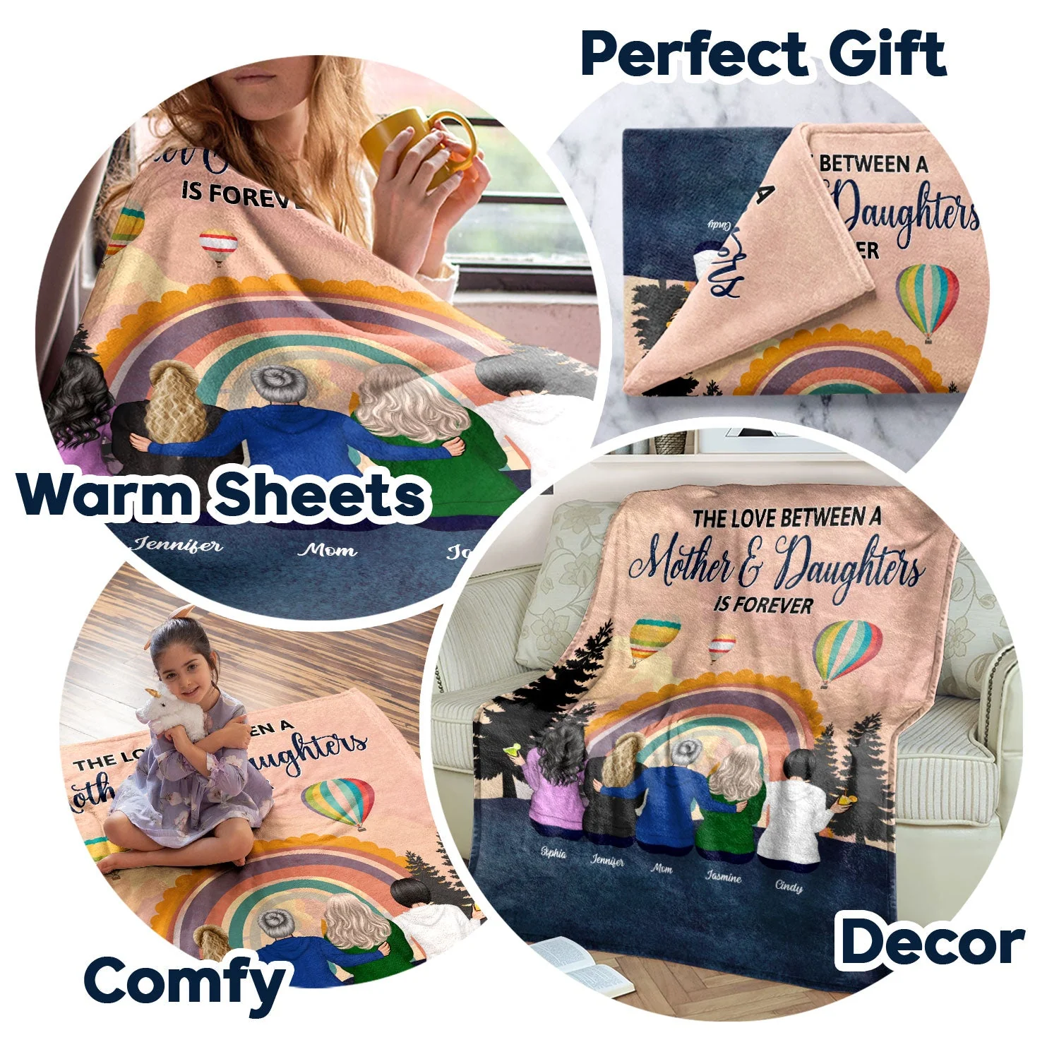 Mother Daughter Linked Forever - Gift For Mother - Personalized Custom Blanket - Image 5