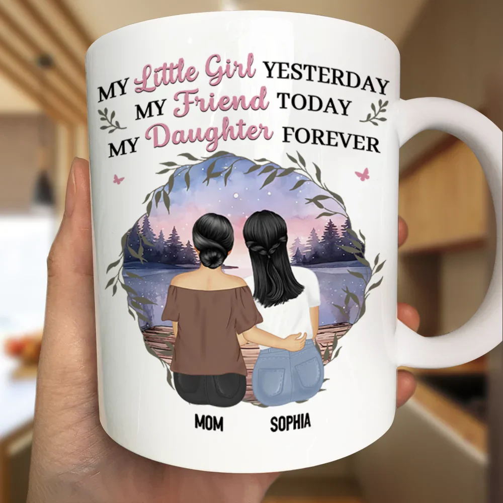 Mother & Daughter My Friend Today My Daughter Forever - Personalized Mug - Image 3
