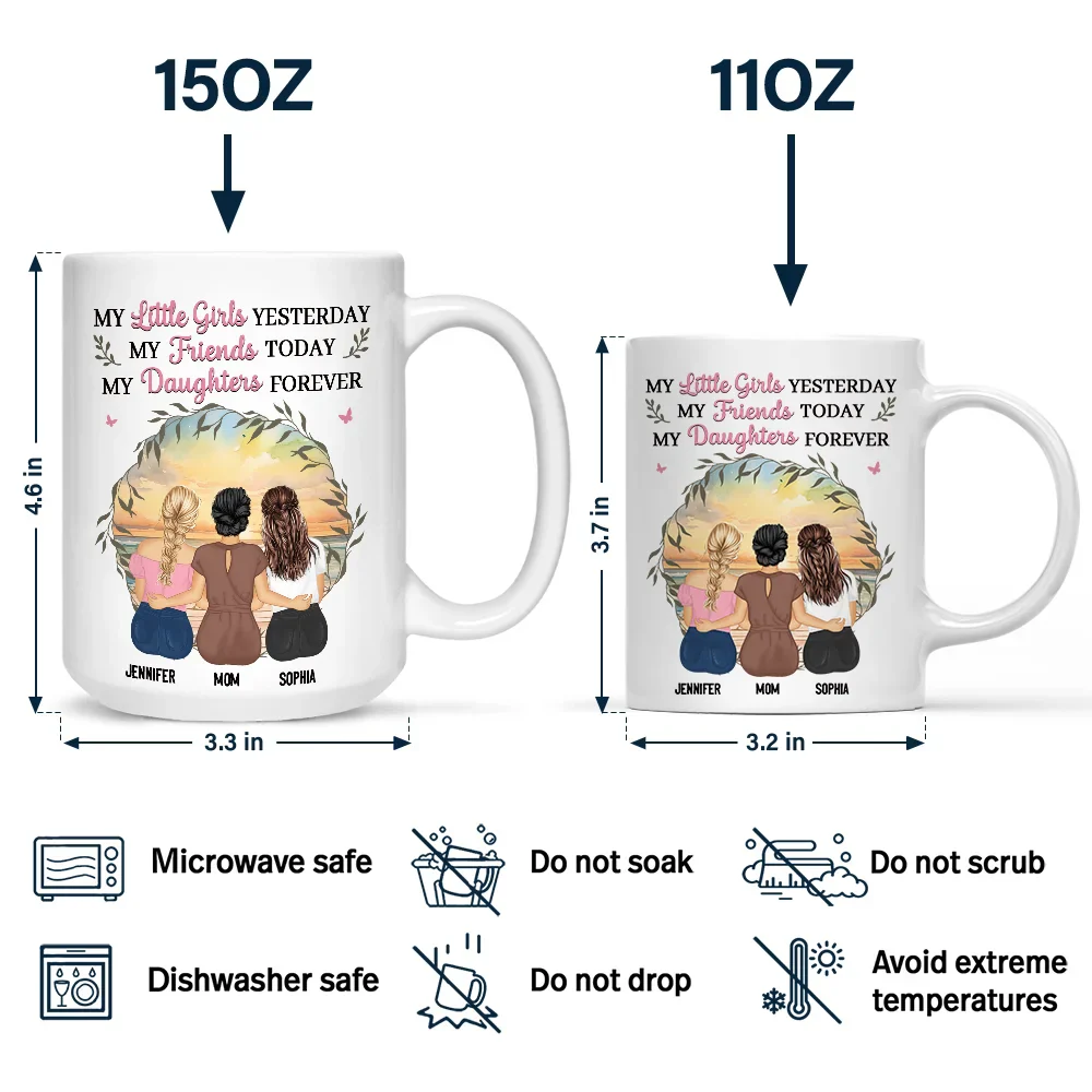 Mother & Daughter My Friend Today My Daughter Forever - Personalized Mug - Image 4