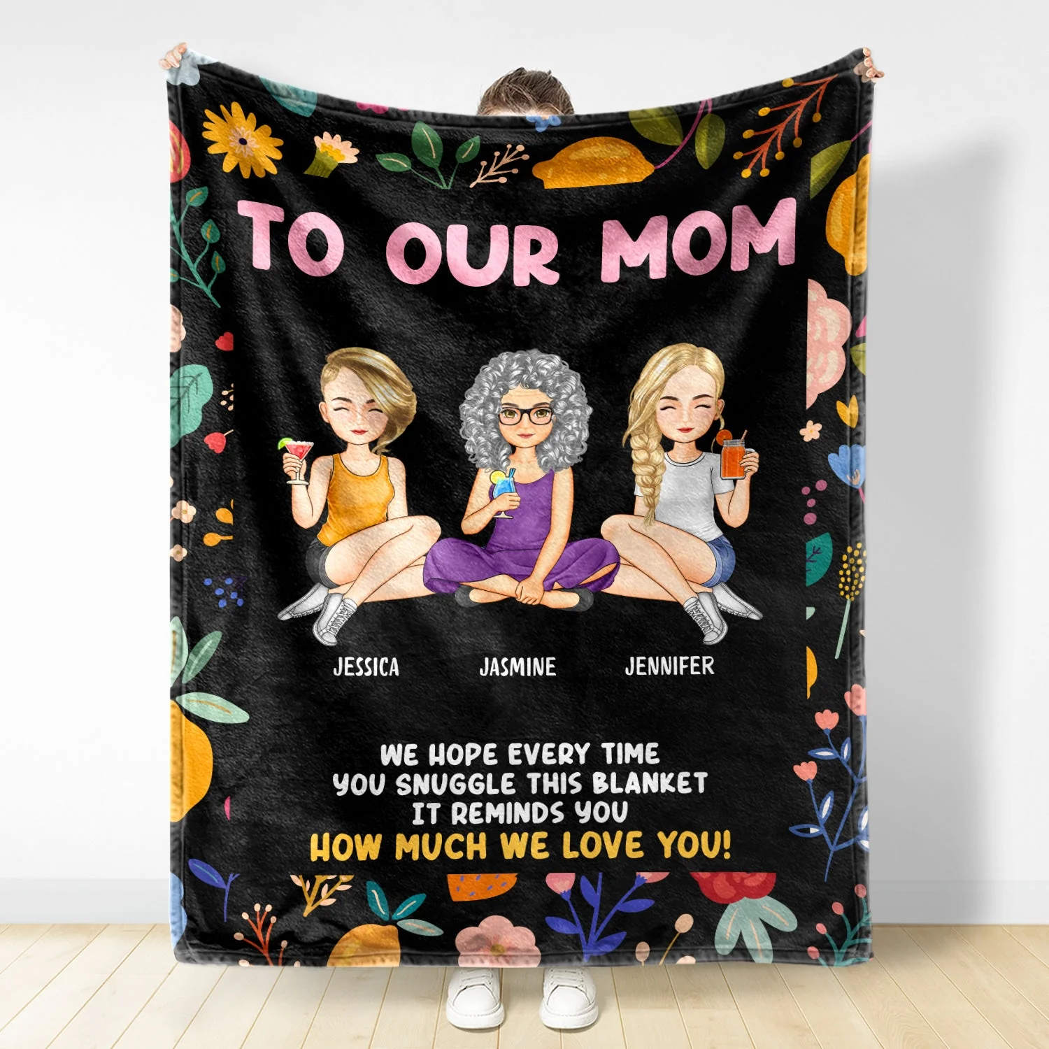 Mother & Daughter Snuggle This Blanket - Gift For Mother - Personalized Fleece Blanket - Image 2