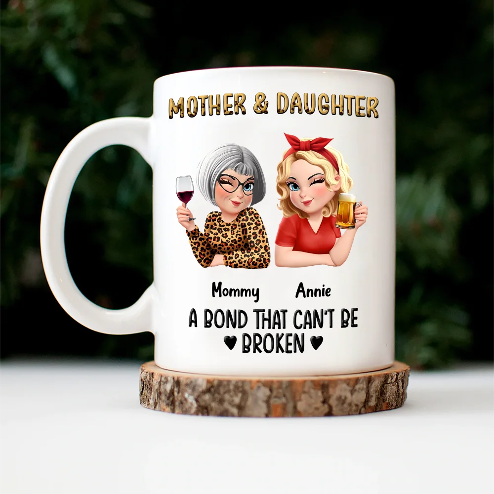 Mother & Daughters A Bond That Can't Be Broken 3D Effect - Personalized Mug - Image 4