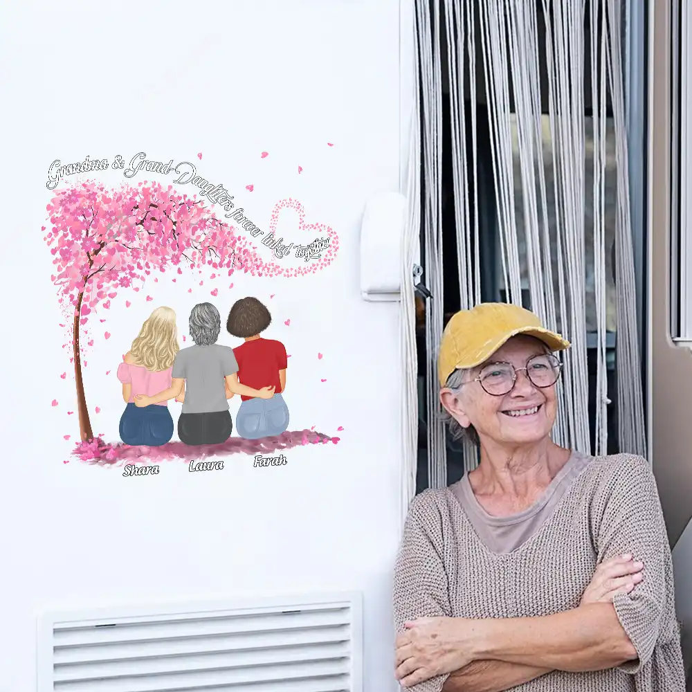 Mother & Daughters Forever Linked Together - Personalized Decor Decal - Image 5
