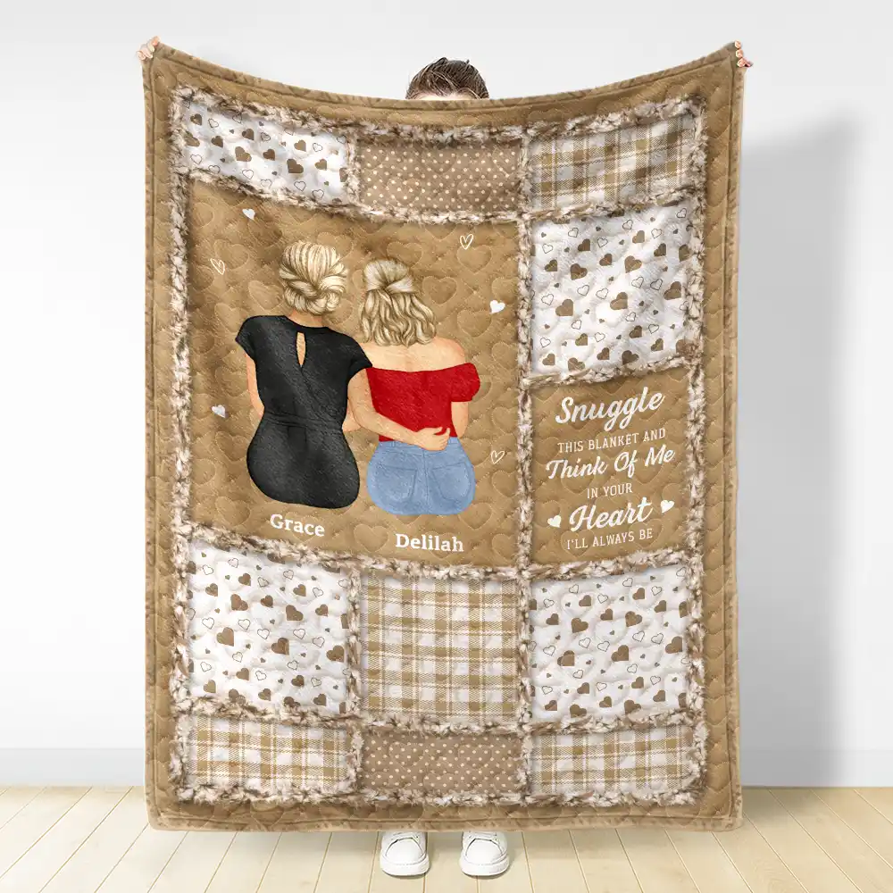 Mother Daughters Hug This Blanket - Personalized Fleece Blanket, Sherpa Blanket - Image 4