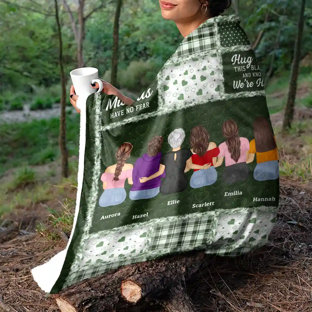 Mother Daughters Hug This Blanket - Personalized Fleece Blanket, Sherpa Blanket - Image 6