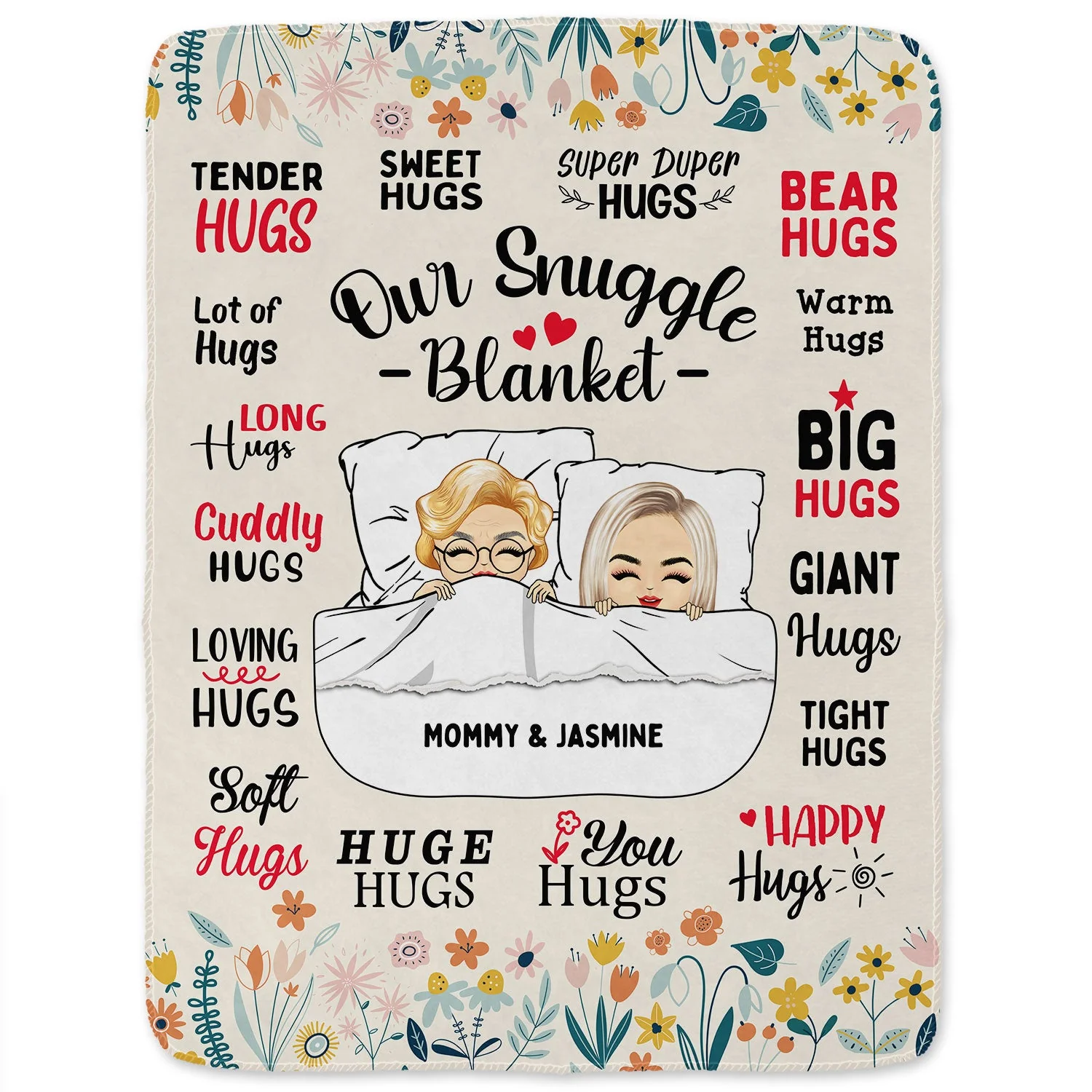 Mother Hug Blanket - Gift For Mother - Personalized Fleece Blanket, Sherpa Blanket - Image 2