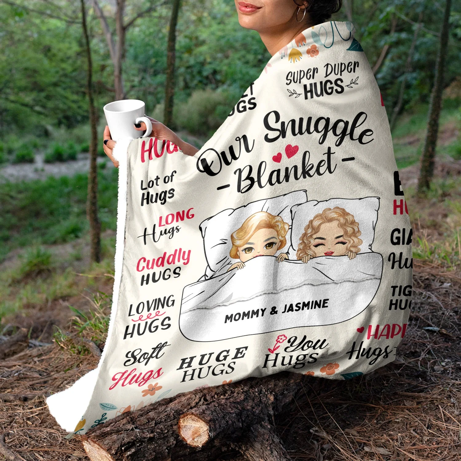 Mother Hug Blanket - Gift For Mother - Personalized Fleece Blanket, Sherpa Blanket - Image 5