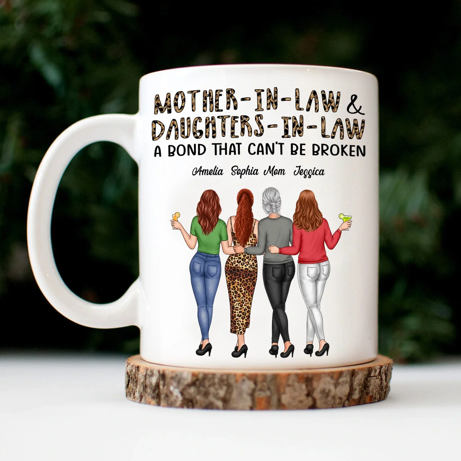 Mother-In-Law & Daughter-In-Law A Bond That Can't Be Broken Family - Gift For Mom, Mother, Grandma - Personalized Mug - Image 3