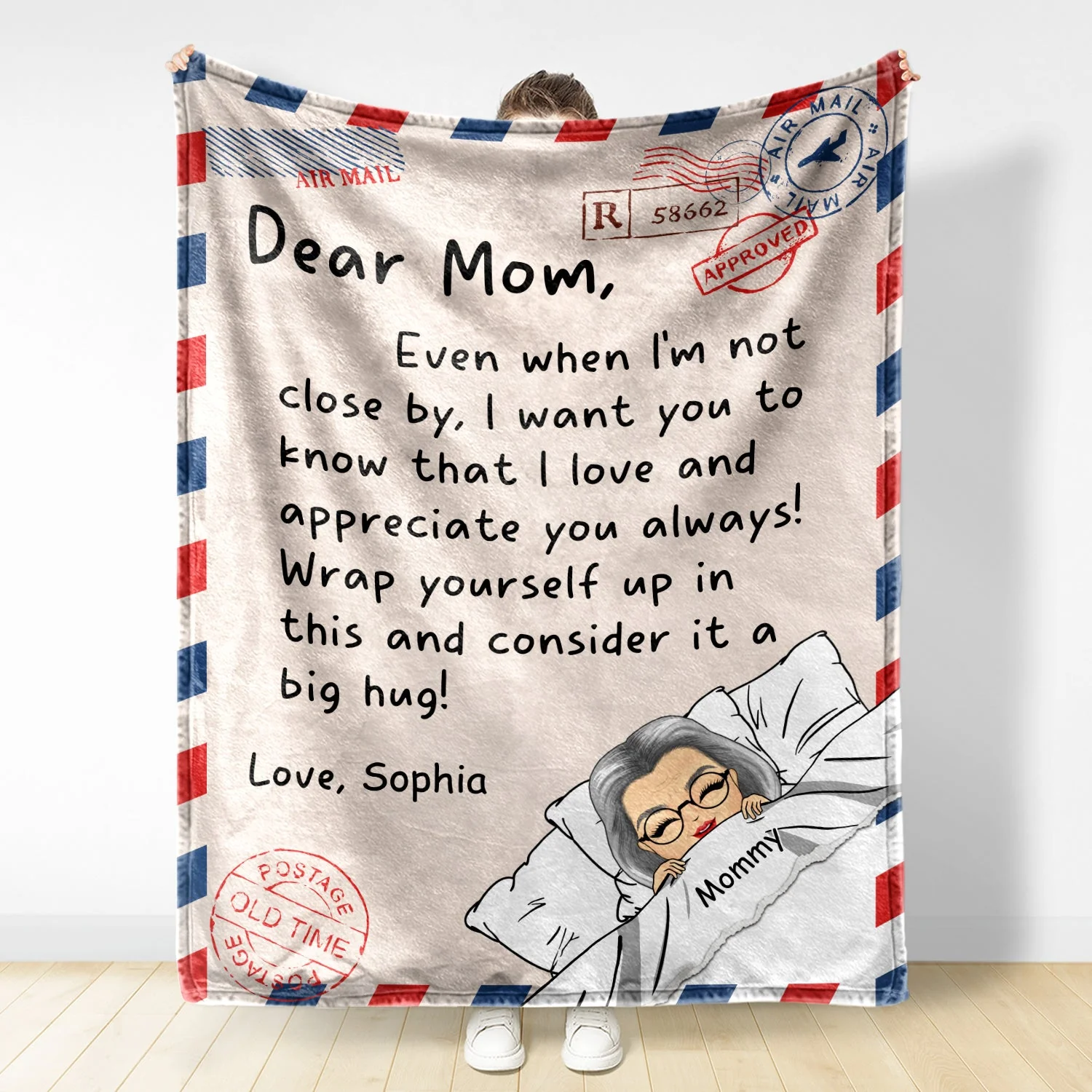 Mother Wrap Yourself & Consider It A Big Hug - Gift For Mother - Personalized Custom Fleece Blanket - Image 2