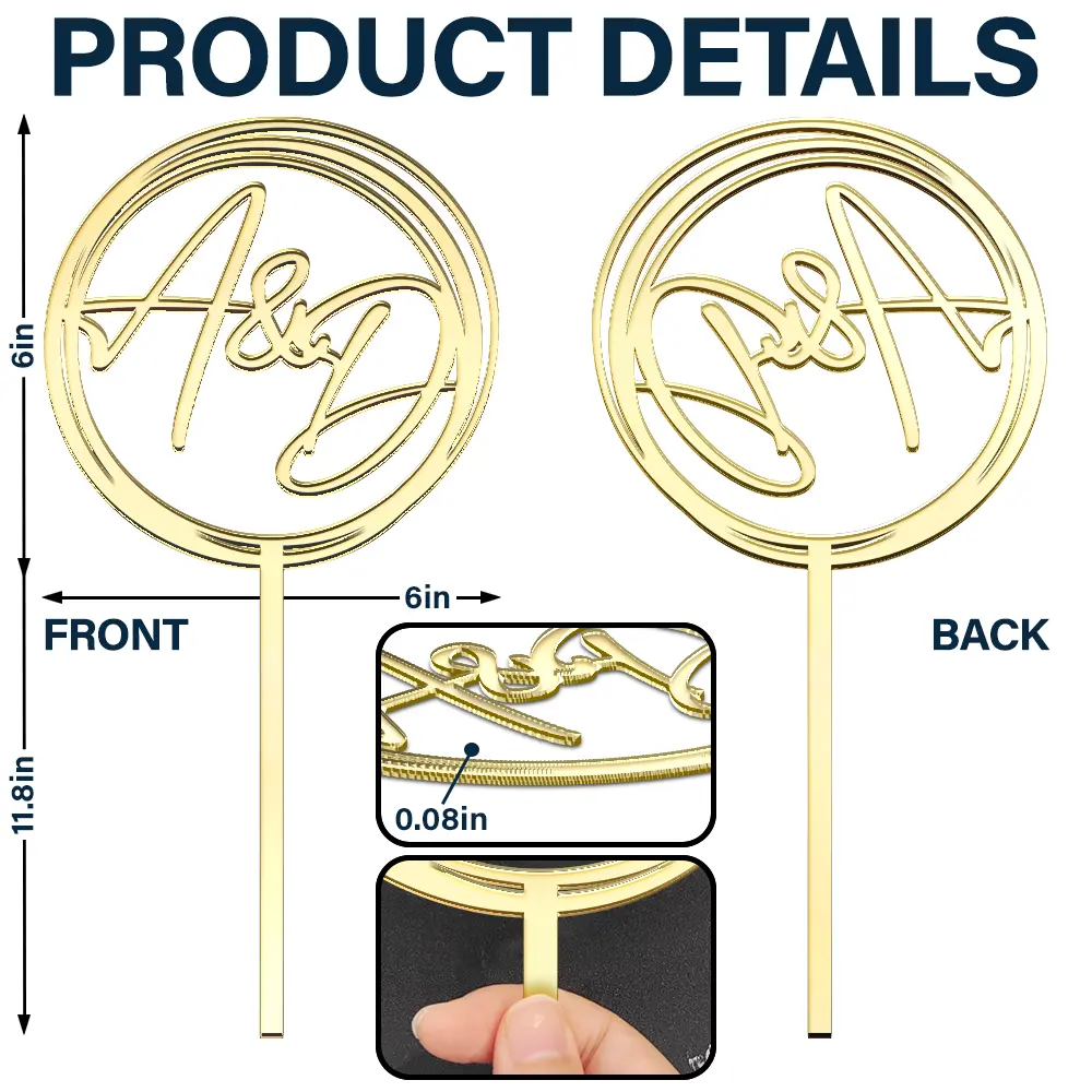 Mr & Mrs Wedding Gift For Newly Wed, Wedding Cake - Personalized Cake Topper - Image 5