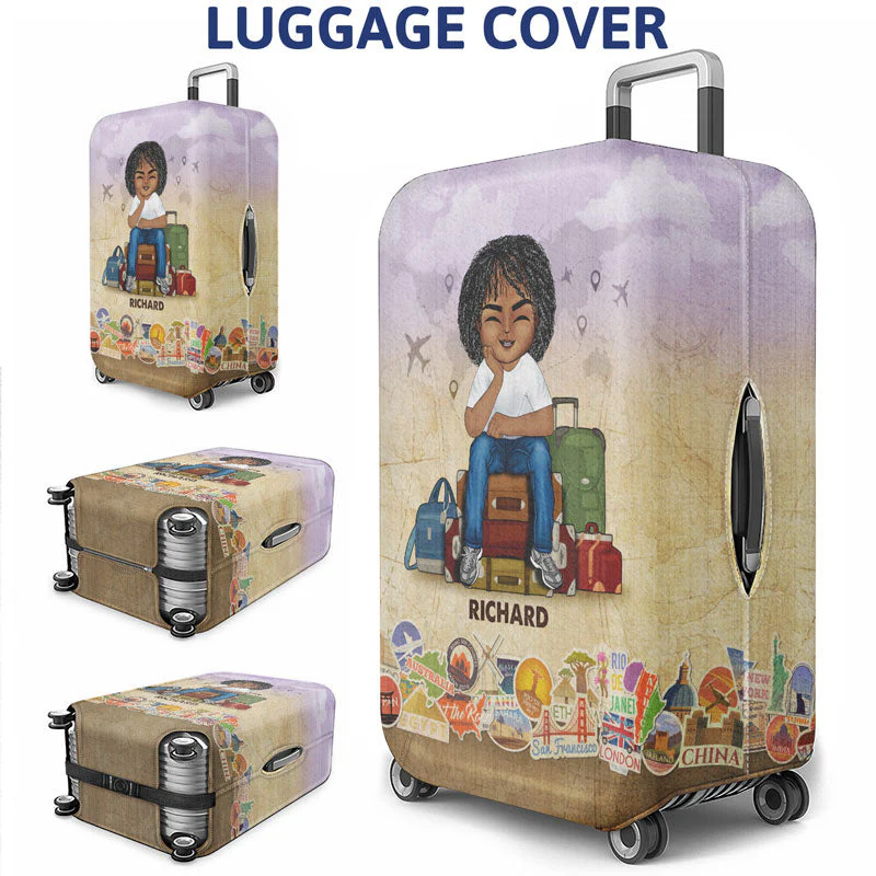 Must Travel Light - Gift For Travel Lover - Personalized Custom Luggage Cover - Image 3