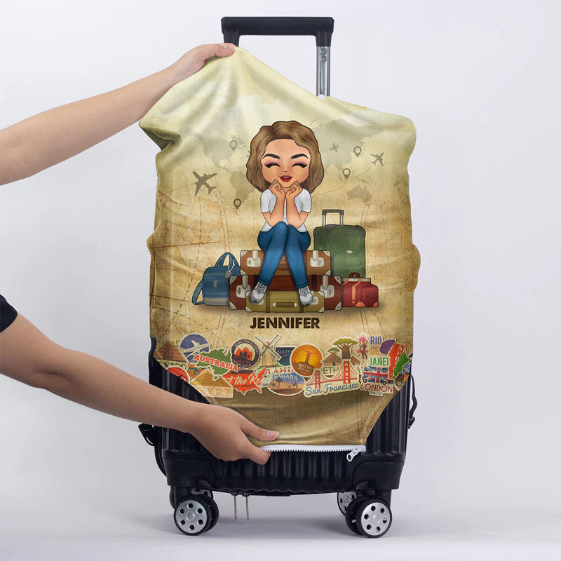 Must Travel Light - Gift For Travel Lover - Personalized Custom Luggage Cover - Image 4