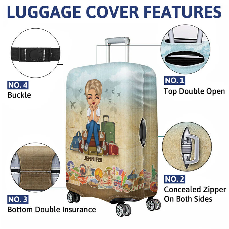 Must Travel Light - Gift For Travel Lover - Personalized Custom Luggage Cover - Image 5