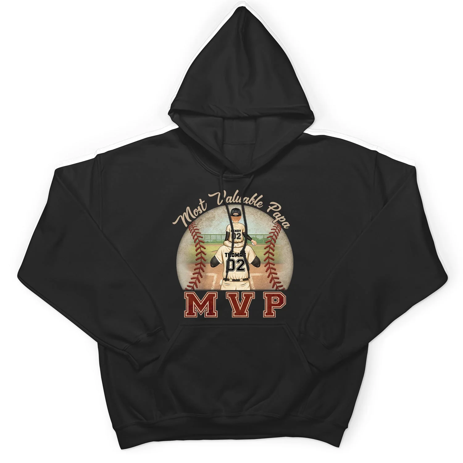 MVP Most Valuable Papa - Gift For Dad, Father, Baseball, Softball Fans - Personalized Custom T Shirt - Image 4