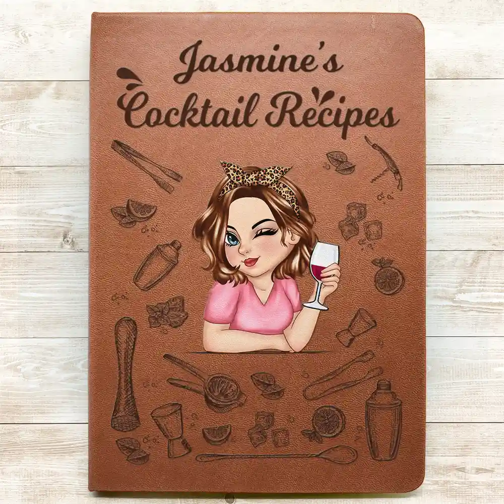 My Cooktail Book - Personalized Leather Journal - Image 3