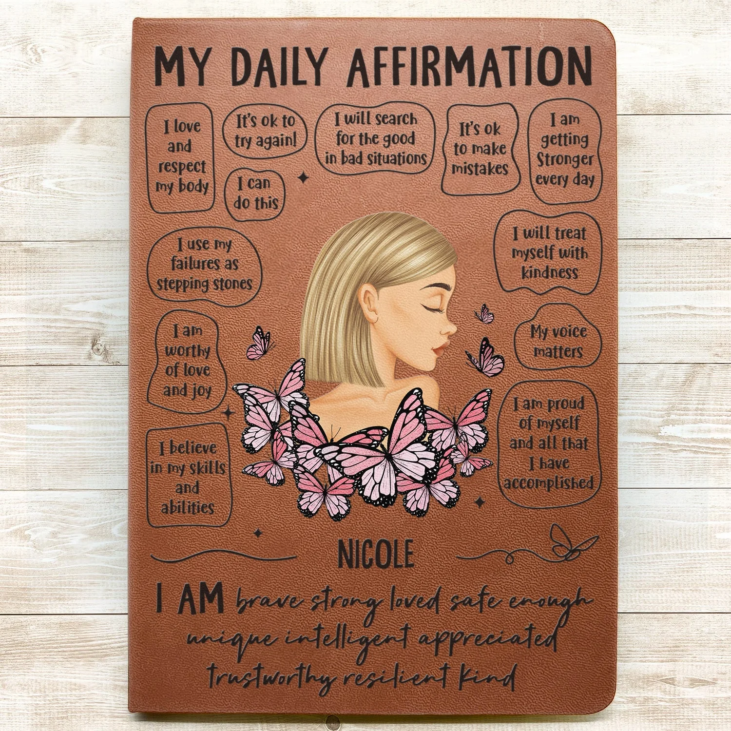 My Daily Affirmation - Gift For Women - Personalized Leather Journal - Image 3