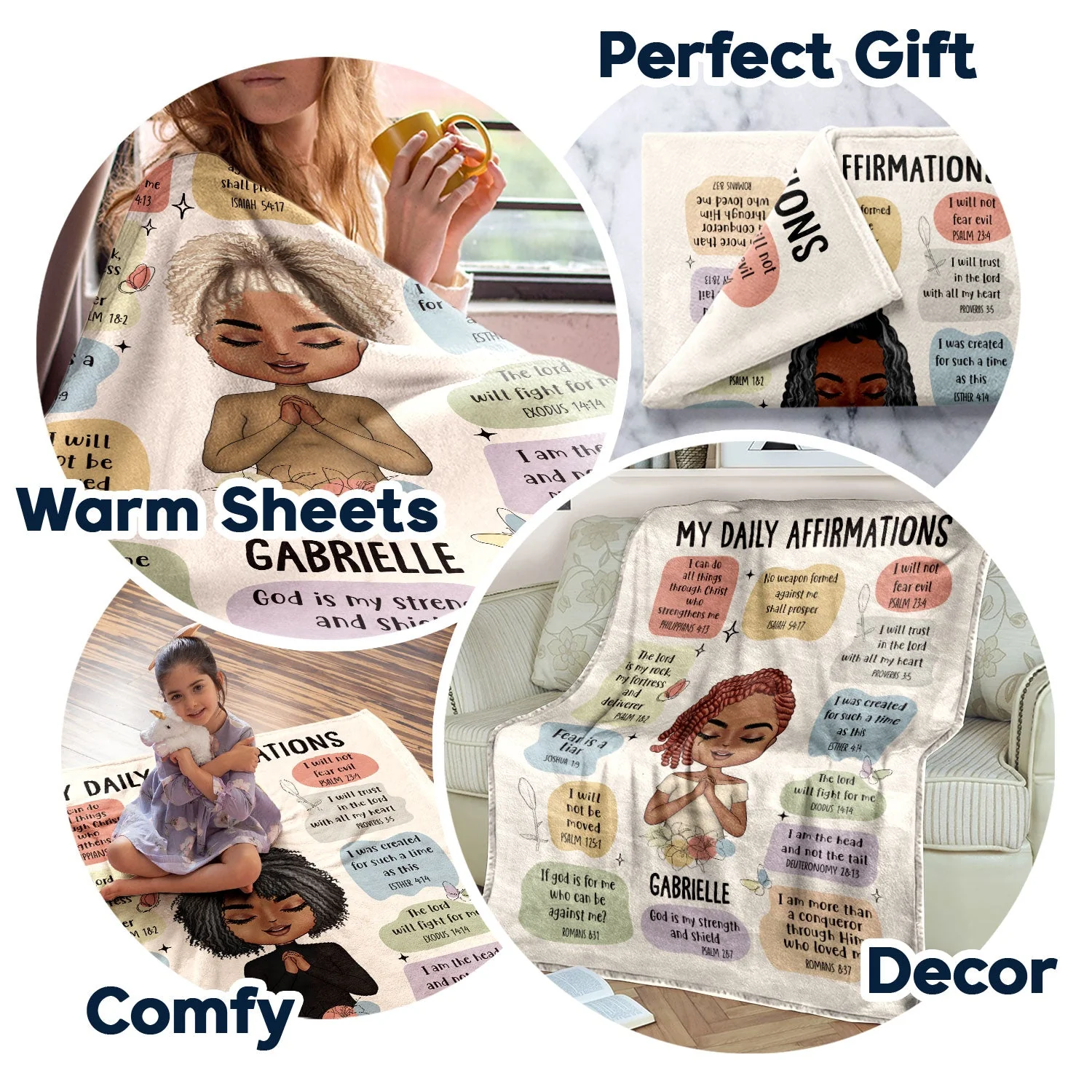 My Daily Affirmations - Gift For Yourself, Gift For Women - Personalized Fleece Blanket - Image 5
