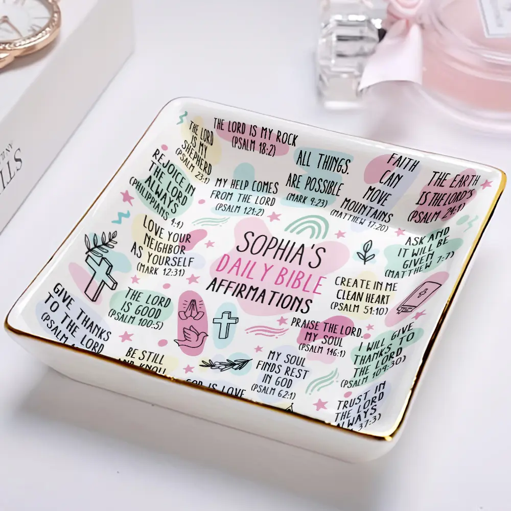 My Daily Bible Affirmations - Personalized Ring Dish - Image 2