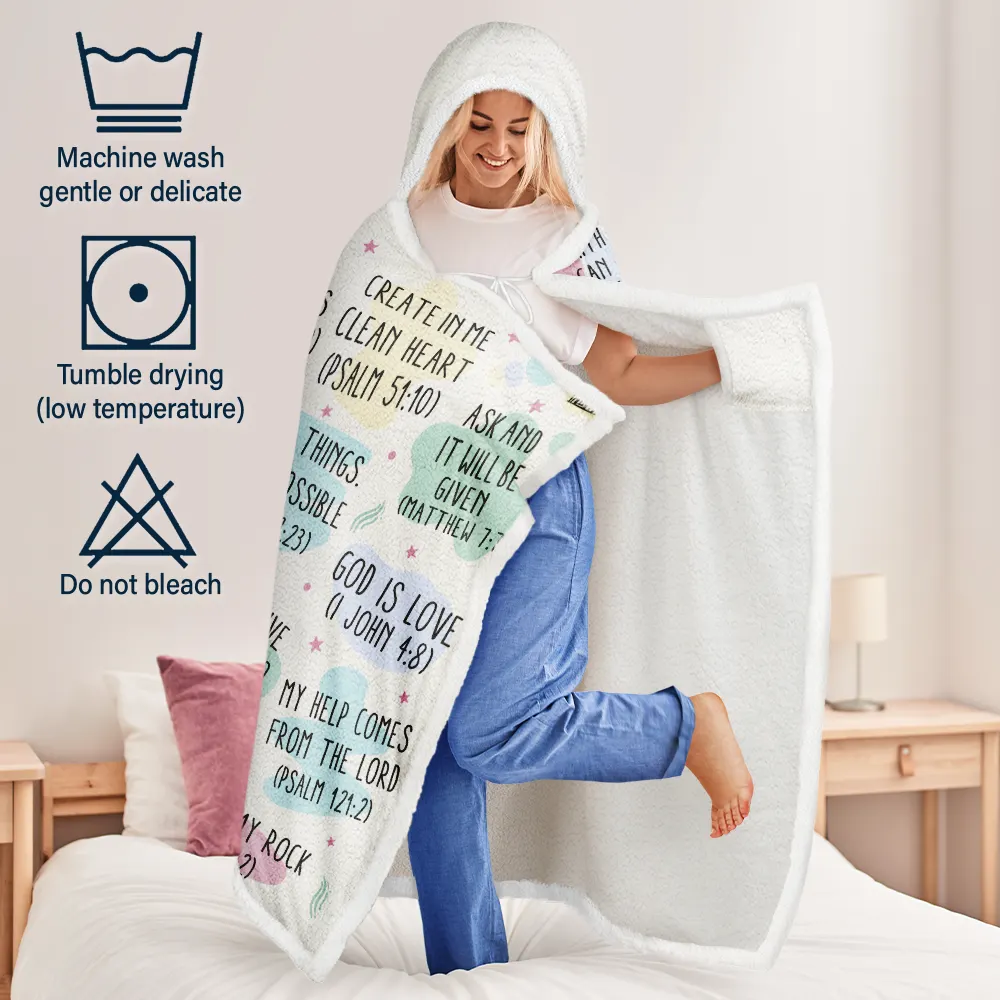 My Daily Bible Affirmations - Personalized Wearable Hooded Blanket - Image 6