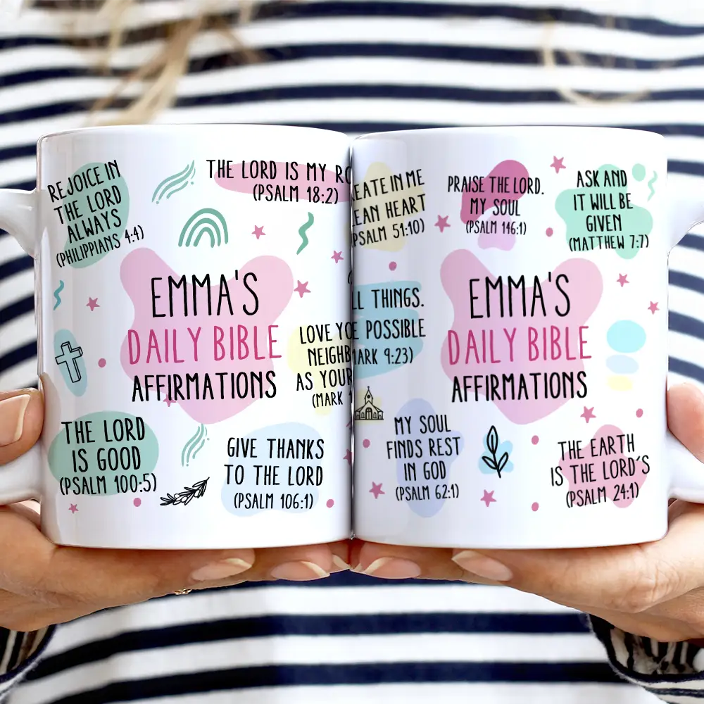 My Daily Bible Affirmations - Personalized White Edge-to-Edge Mug - Image 2
