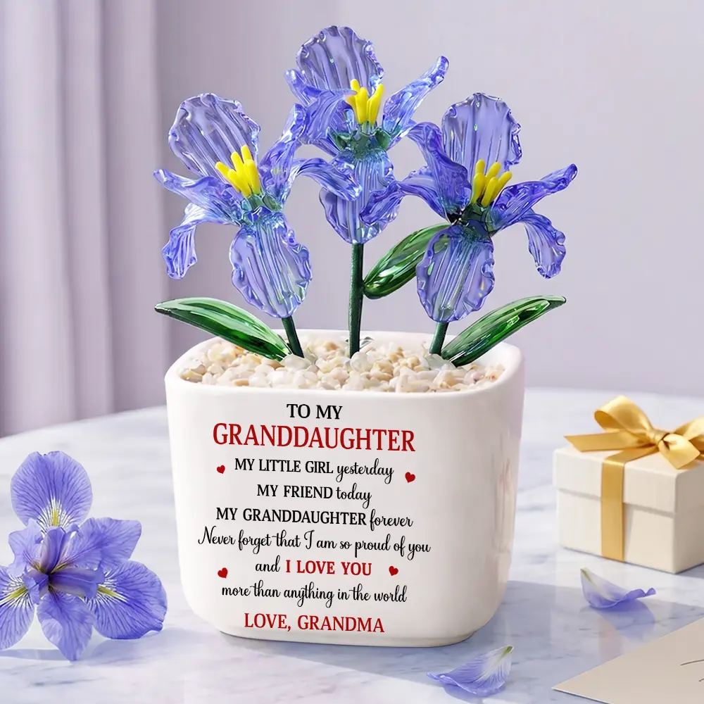 My Daughter Forever - Personalized Glass Flower Plant Pot - Image 2