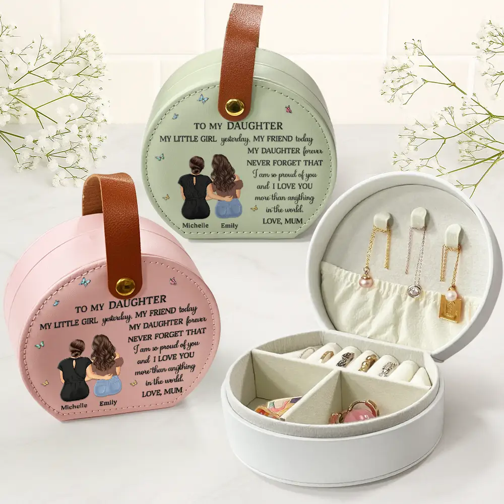 My Daughter Granddaughter Forever - Personalized Jewelry Box With Handle - Image 2