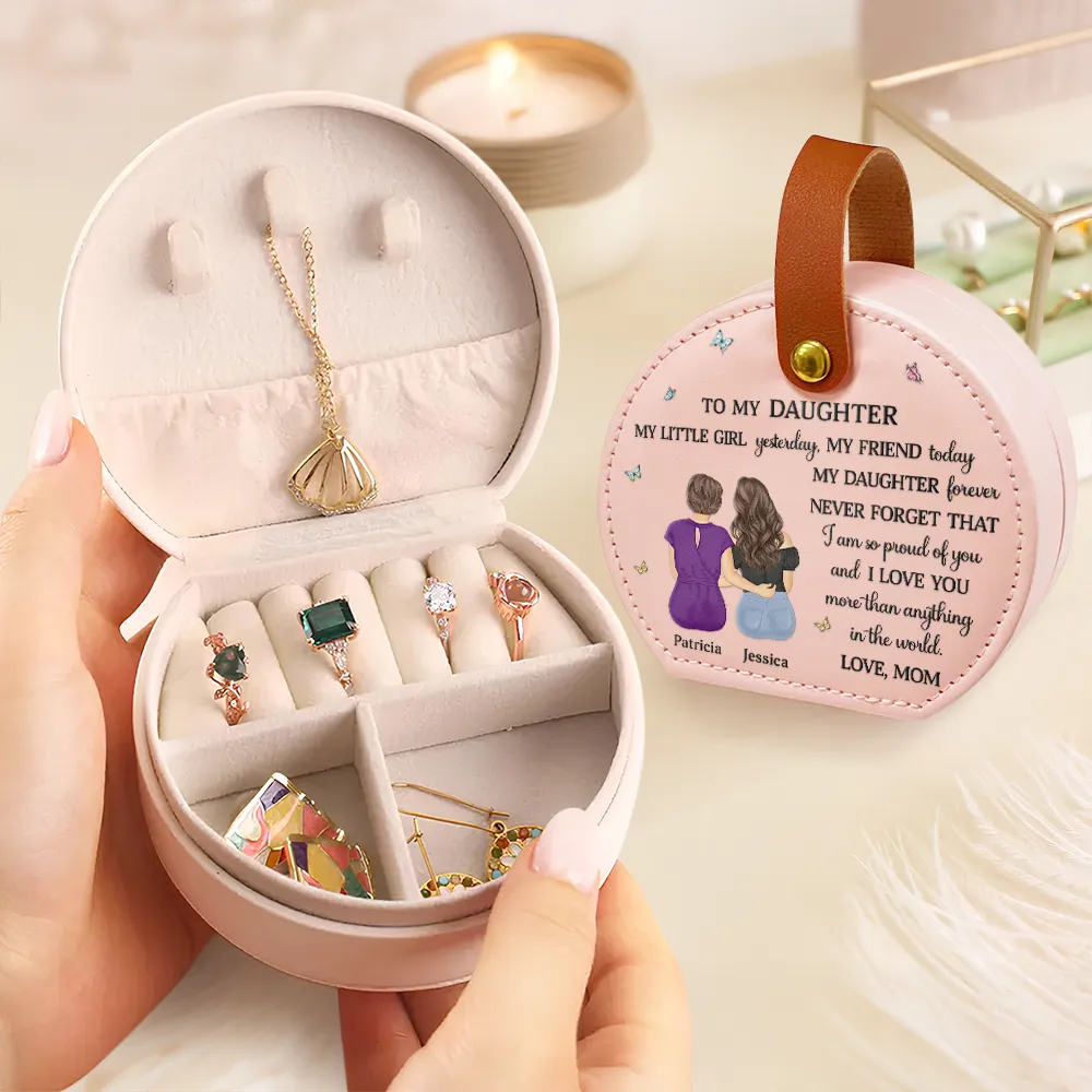 My Daughter Granddaughter Forever - Personalized Jewelry Box With Handle - Image 3