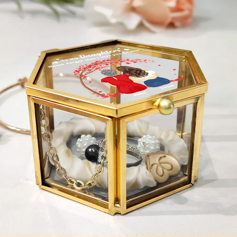 My Daughter Never Forget That I Love You Forever - Personalized Glass Jewelry Box - Image 3