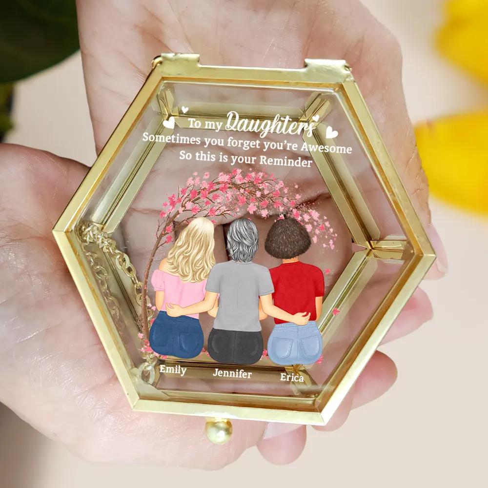 My Daughter Never Forget That I Love You Forever - Personalized Glass Jewelry Box - Image 5