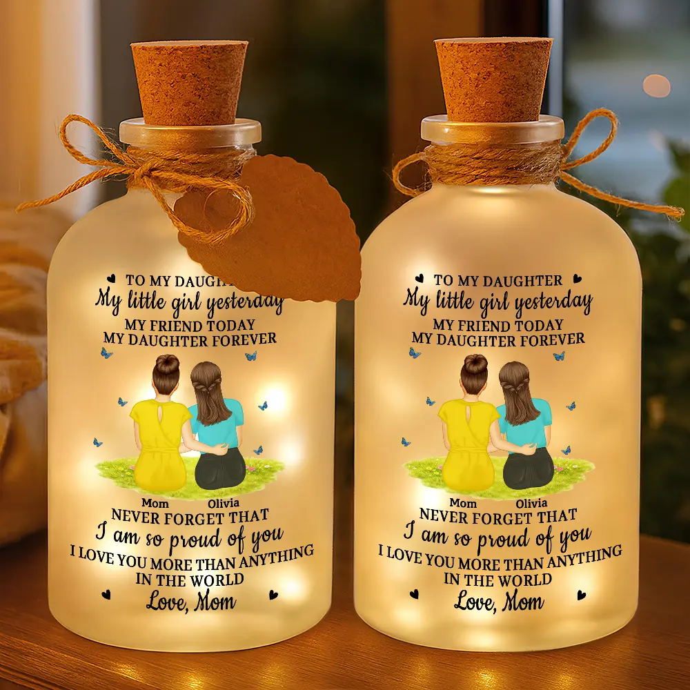 My Daughter Son Forever - Personalized Short Bottle Light - Image 3
