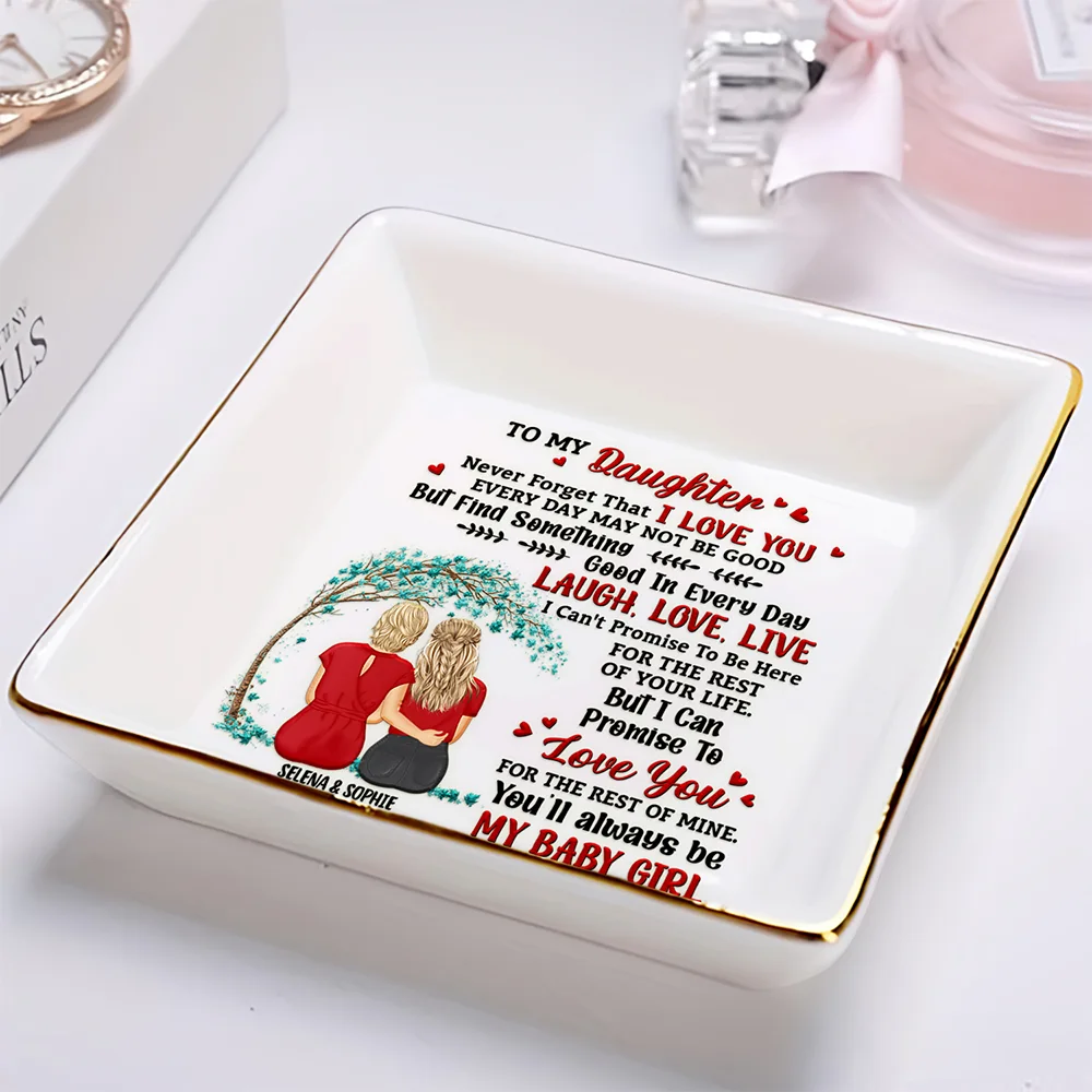 My Daughter You'll Always Be My Baby Girl - Personalized Ring Dish - Image 2