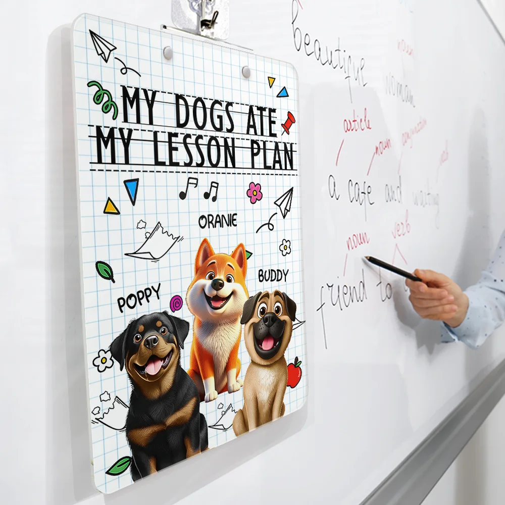 My Dog Ate My Lesson Plan - Personalized Acrylic Clipboard - Image 3