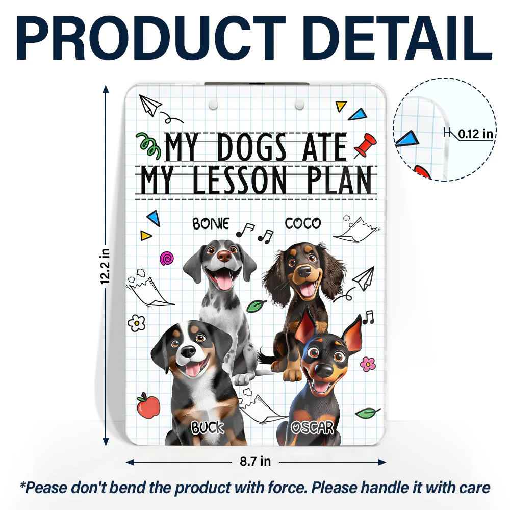 My Dog Ate My Lesson Plan - Personalized Acrylic Clipboard - Image 5