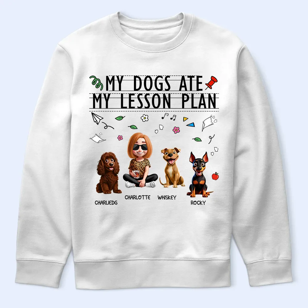 My Dog Ate My Lesson Plan Teacher - Personalized T Shirt - Image 4
