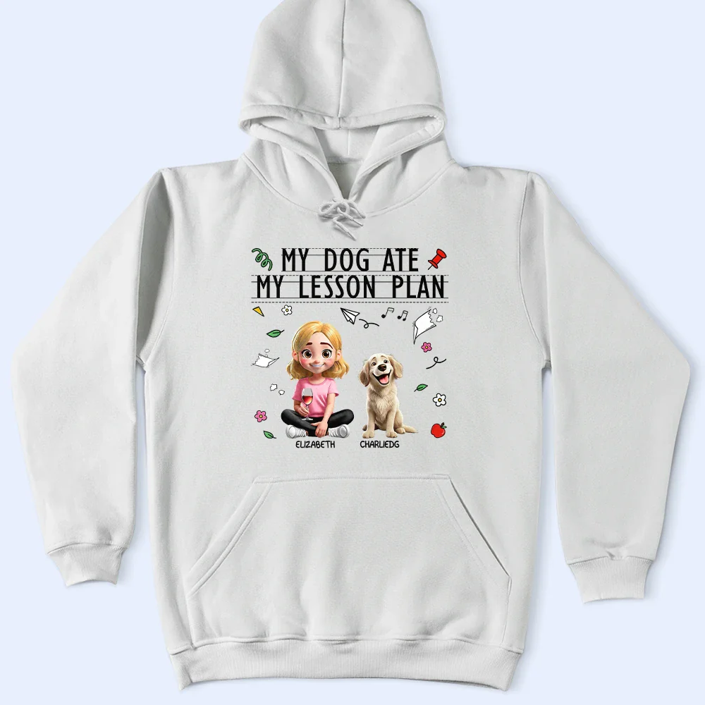 My Dog Ate My Lesson Plan Teacher - Personalized T Shirt - Image 5