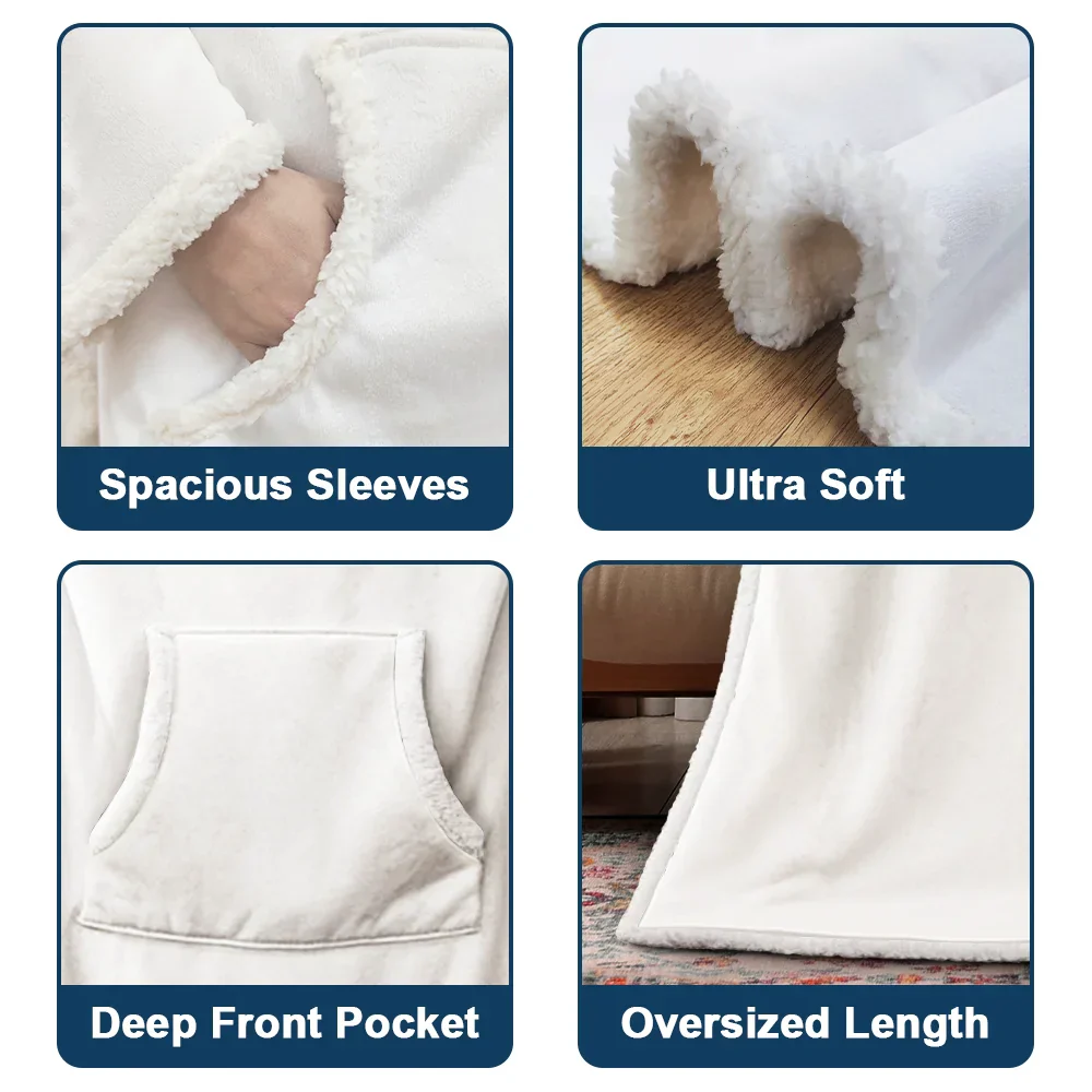 My Dog Cuddling Blanket - Personalized Wearable Blanket With Sleeves - Image 4