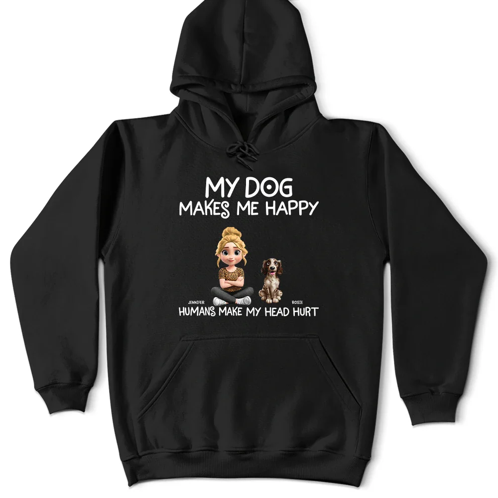 My Dog Make Me Happy - Personalized T Shirt - Image 4