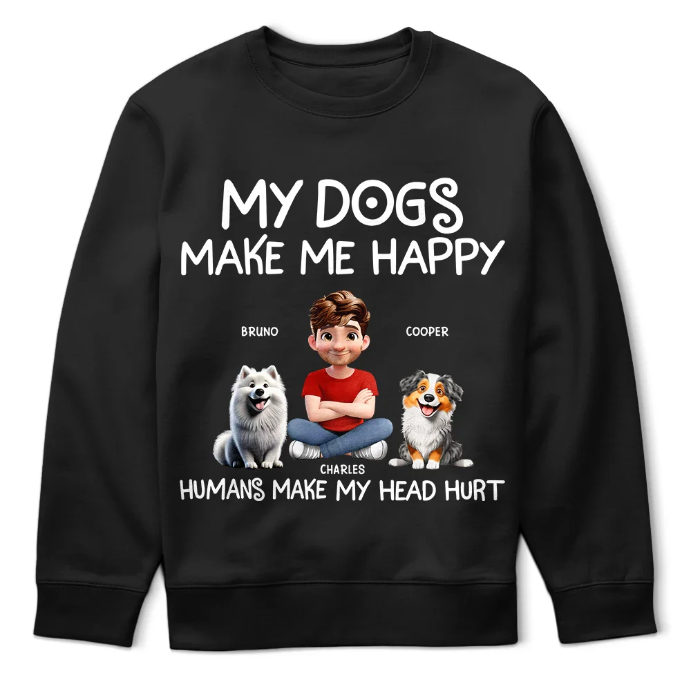 My Dog Make Me Happy - Personalized T Shirt - Image 5