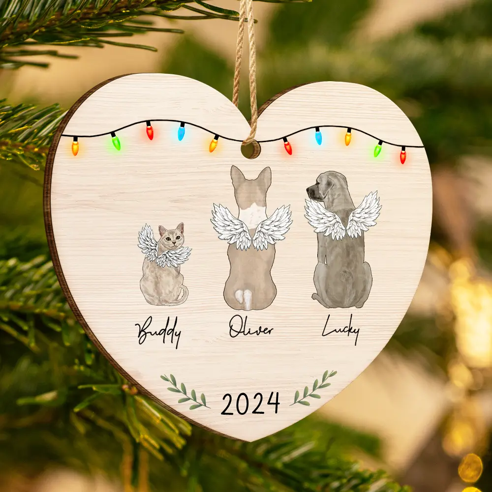 My Dogs Cats Pets - Personalized Custom Shaped Wooden Ornament - Image 3