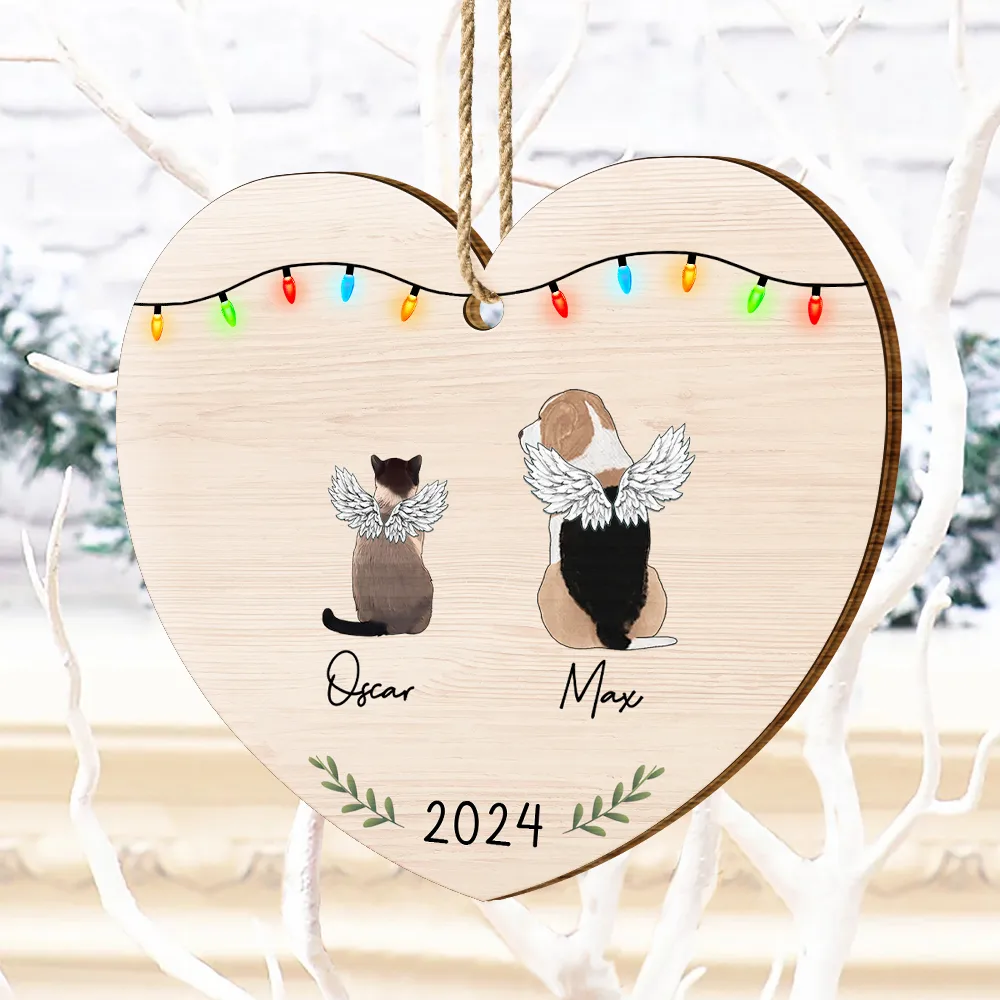 My Dogs Cats Pets - Personalized Custom Shaped Wooden Ornament - Image 4