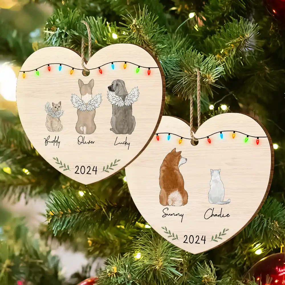 My Dogs Cats Pets - Personalized Custom Shaped Wooden Ornament - Image 6