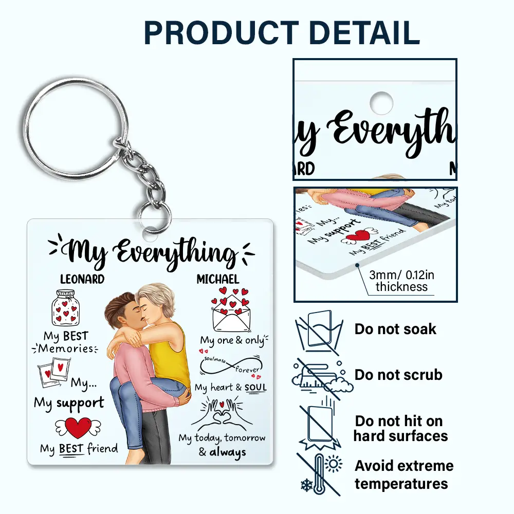 My Everything My Best Friend - Personalized Acrylic Keychain - Image 5