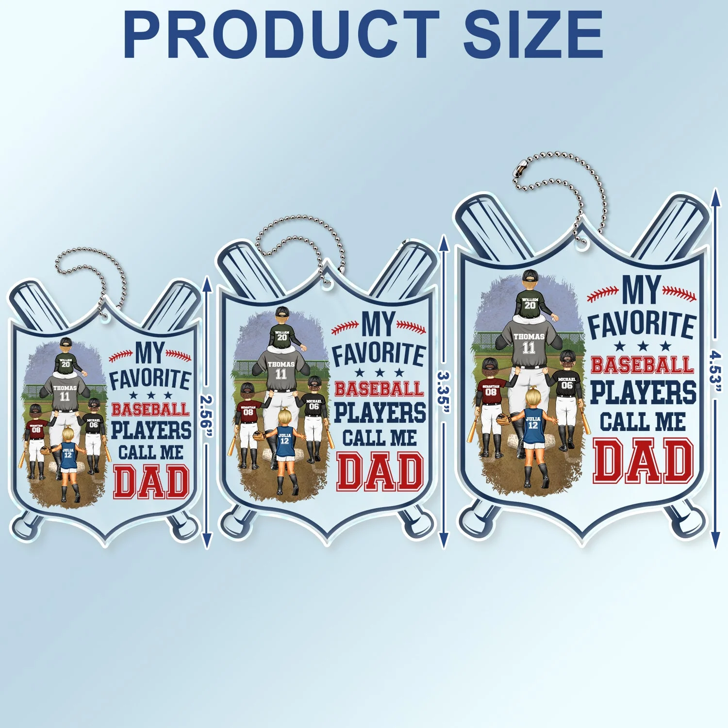 My Favorite Baseball Player Calls Me Dad - Gift For Father, Sport Fans - Personalized Acrylic Car Hanger - Image 4