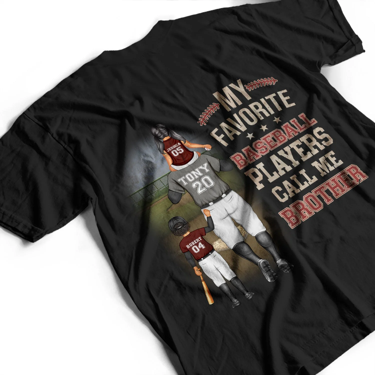 My Favorite Baseball Player Calls Me Dad - Gift For Father, Sport Fans - Personalized T Shirt - Image 3