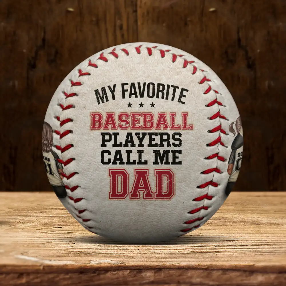 My Favorite Baseball Player Calls Me Dad - Personalized Baseball, Softball - Image 5