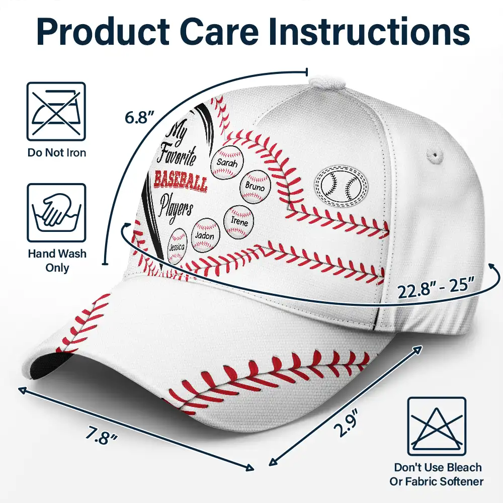 My Favorite Baseball Players - Personalized Classic Cap - Image 6