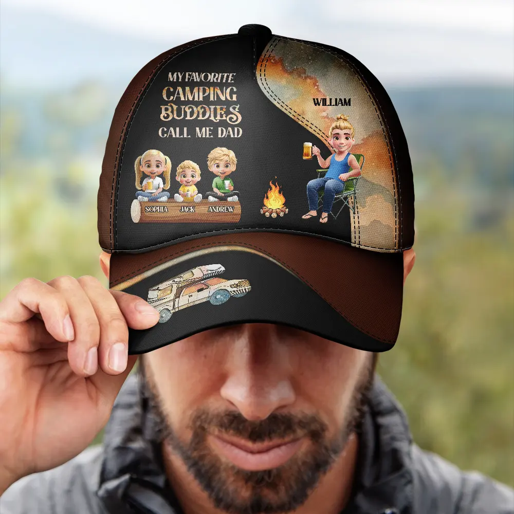 My Favorite Camping Buddies - Personalized Classic Cap - Image 4