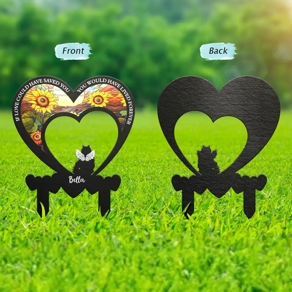 My Favorite Hello And Hardest Goodbye - Personalized Metal Garden Stake - Image 2