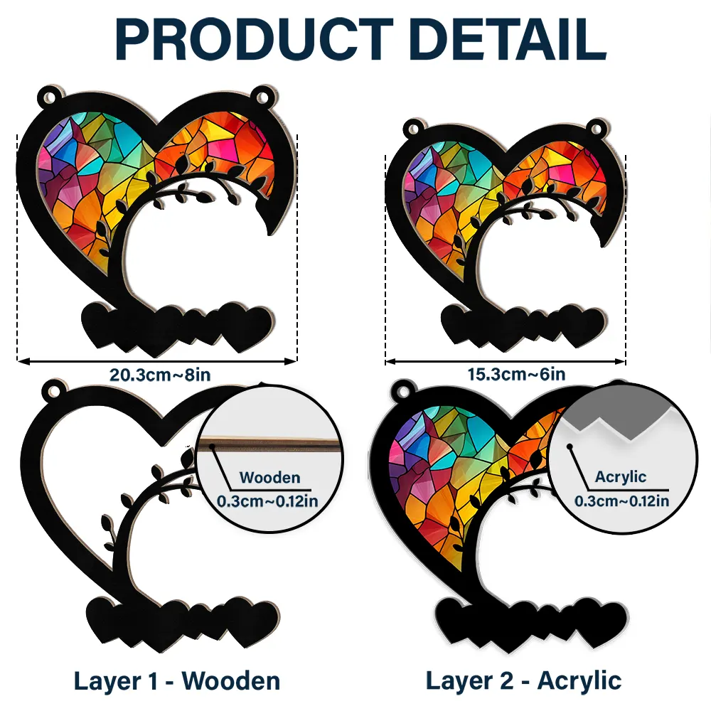 My Favorite Hello And My Hardest Goodbye - Personalized Window Hanging Suncatcher Ornament - Image 5