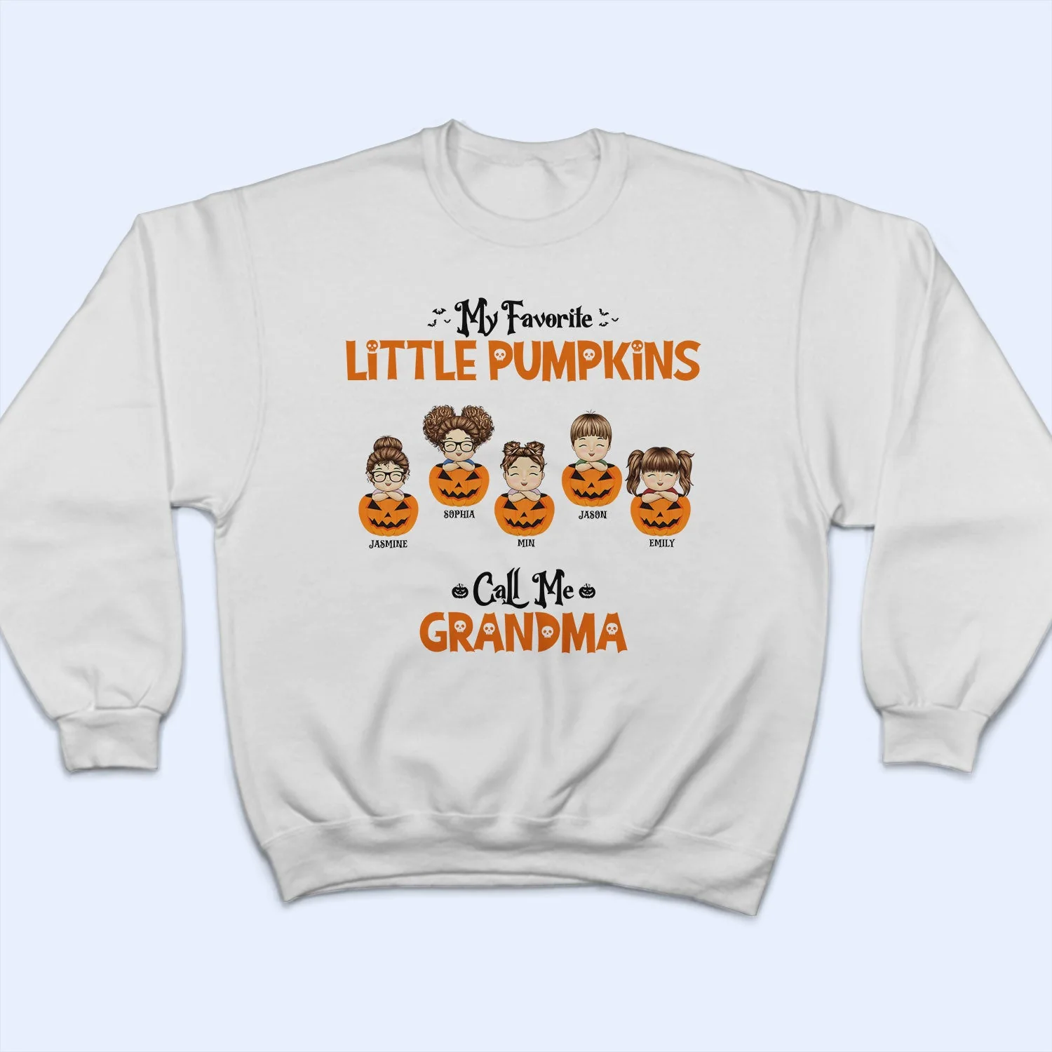 My Favorite Little Pumpkins Call Me Nana Autumn Season - Halloween Gift For Grandma, Grandmother, Grandpa, Grandfather, Grandparents - Personalized T Shirt - Image 5